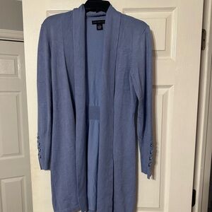 Joan Vass Soft Knit Open Front Long Cardigan